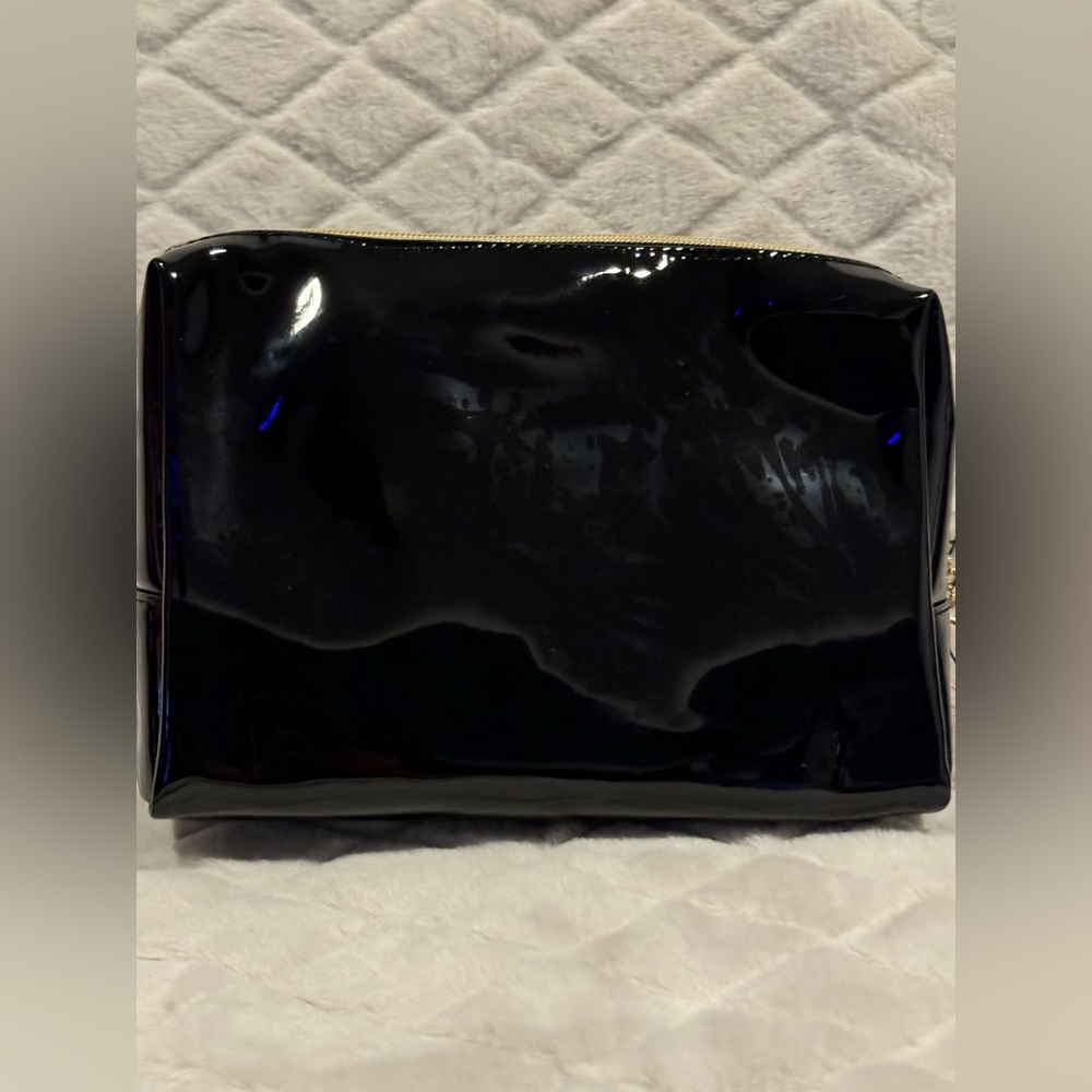 JC Juicy couture travel cosmetic makeup bag shiny black with bling juicy NWT - Picture 9 of 9